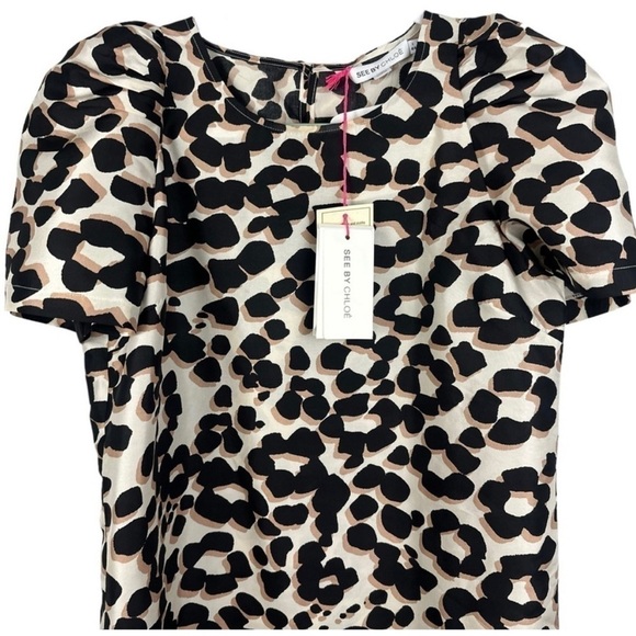 See By Chloe Silk Printed Balloon Sleeve Dress - Picture 2 of 9